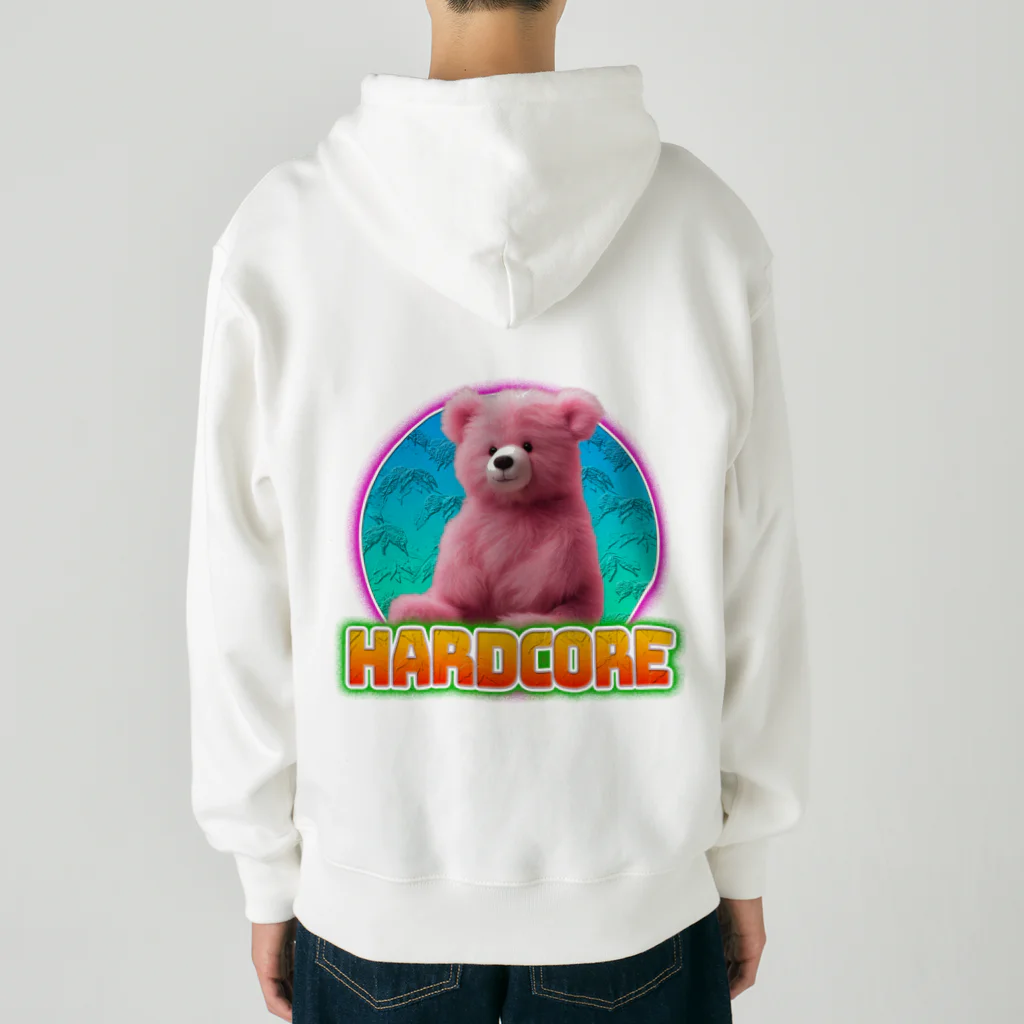 てくのちゃんのHARDCOREピンクのクマちゃん Heavyweight Zip Hoodie