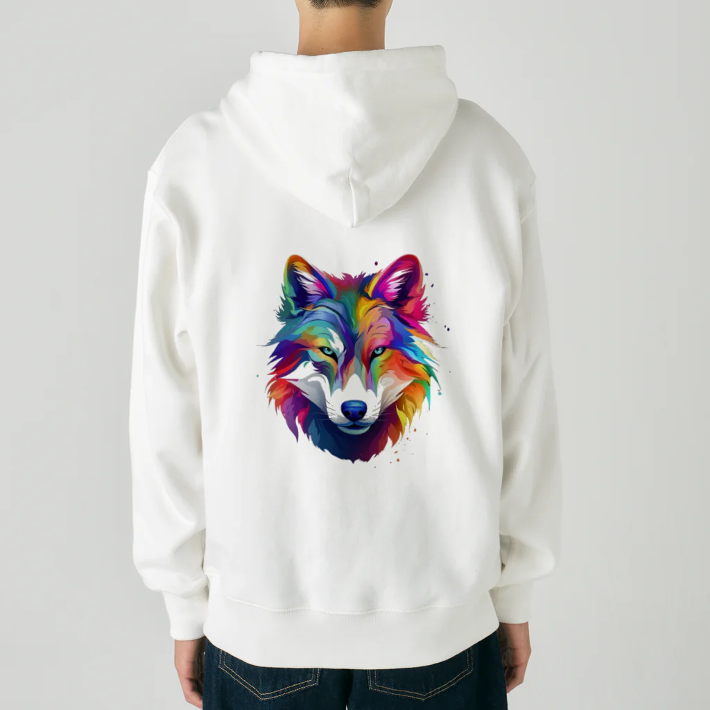 MK's SOLUTIONのカラフルなおおかみ Heavyweight Zip Hoodie