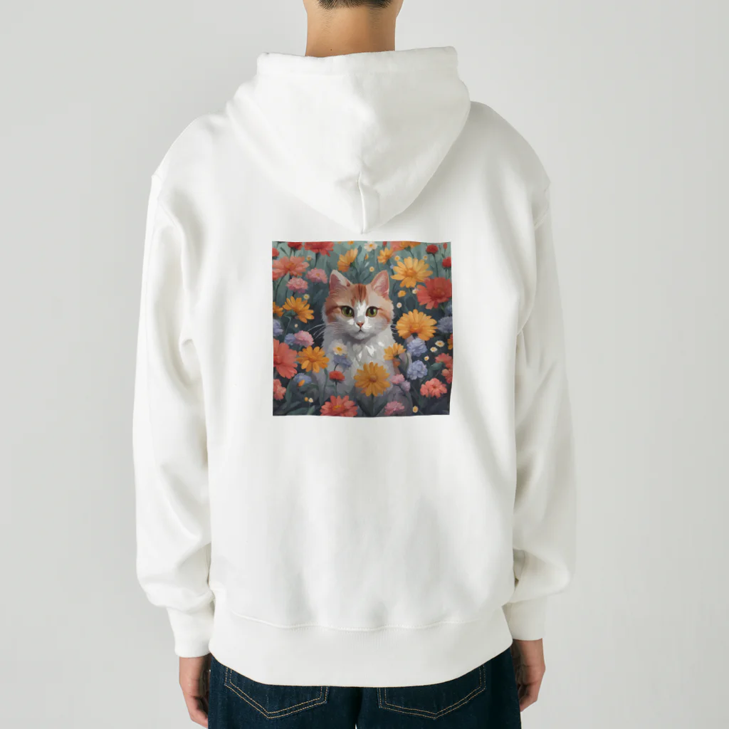 FLOWERアニマルのロココFLOWERキャットコスモス Heavyweight Zip Hoodie