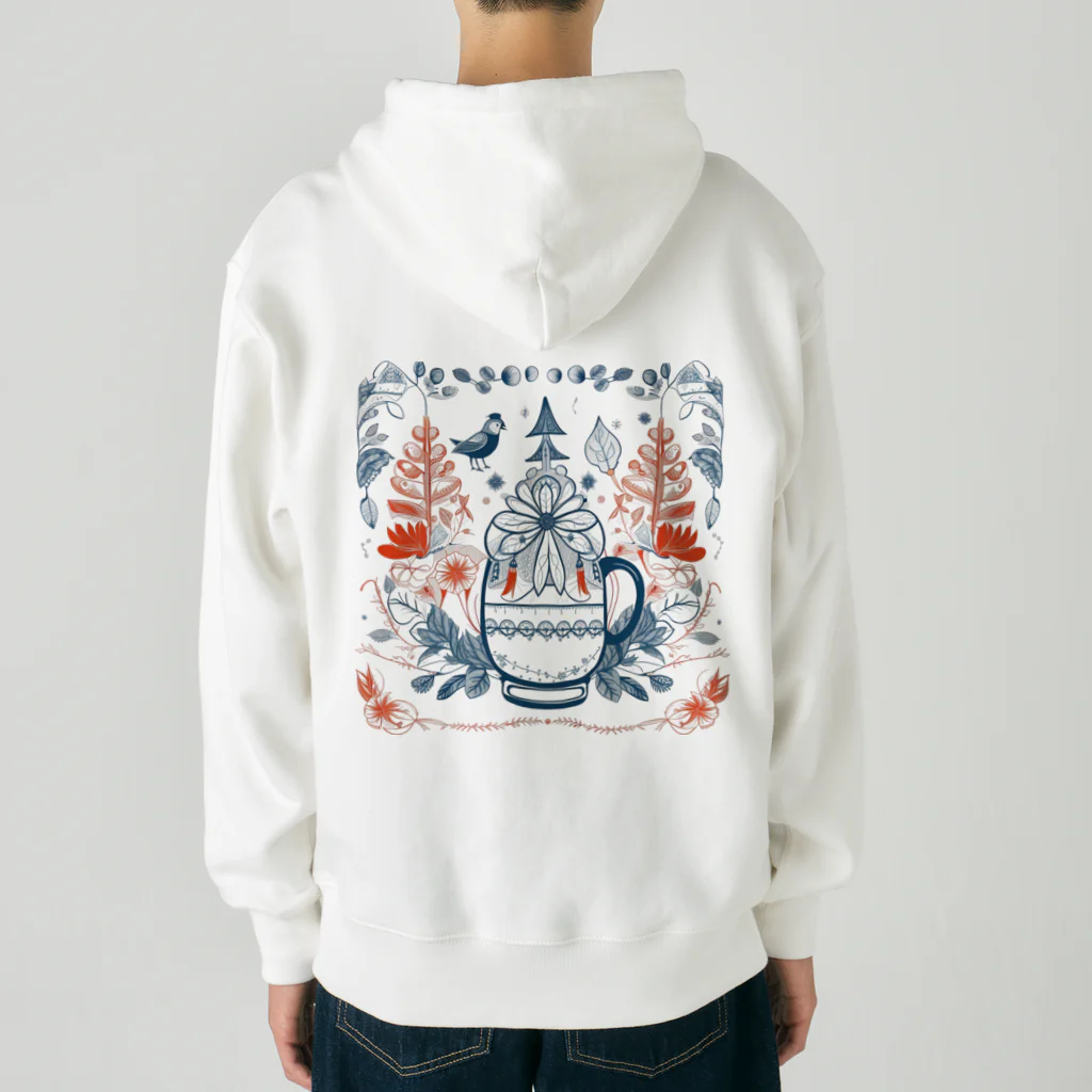 (っ◔◡◔)っ ♥ Le Petit Trésor ♥の花の詩カップ(The Flower Poetry Cup) Heavyweight Zip Hoodie