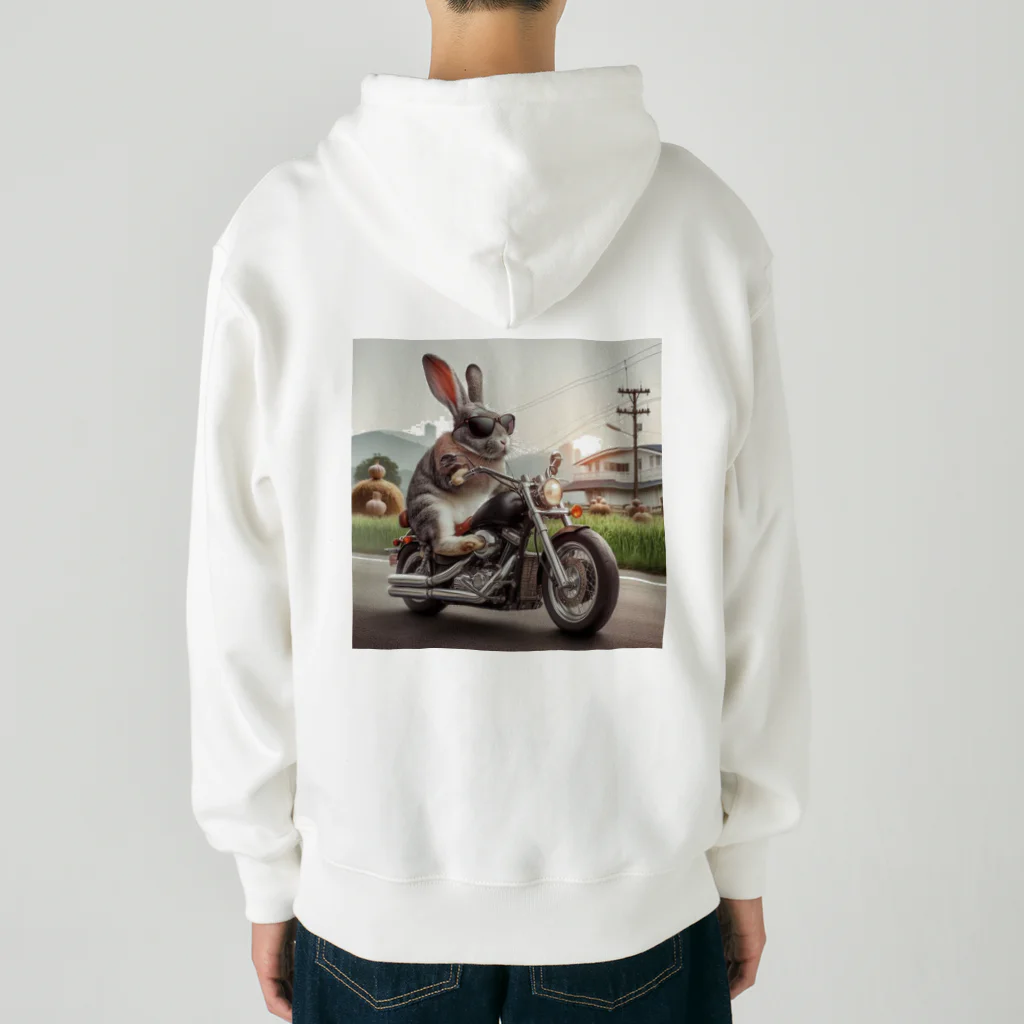 やんちゃな動物達のやんバニー　バイクver Heavyweight Zip Hoodie