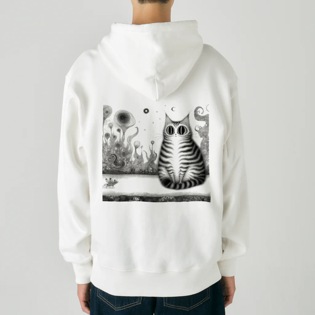 暴走三輪車のクリクリおめめの不思議猫ちゃん Heavyweight Zip Hoodie