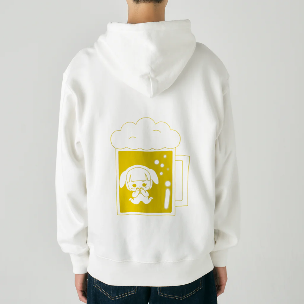 milkyway.77のビールに溺れるアルラビちゃん(背面) Heavyweight Zip Hoodie