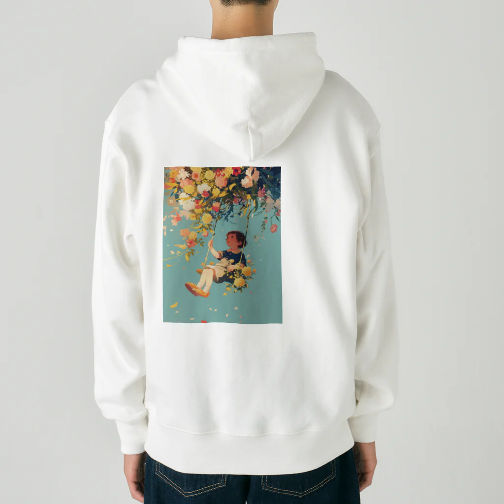 AQUAMETAVERSEの花ブランコに揺られ喜ぶ女の子　ラフルール　1859 Heavyweight Zip Hoodie