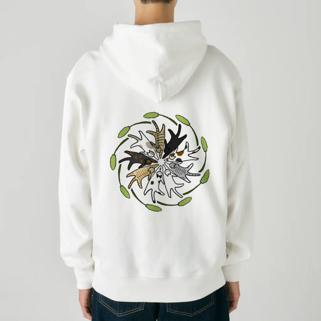 梅咲イラストワークの和猫じゃらし Heavyweight Zip Hoodie