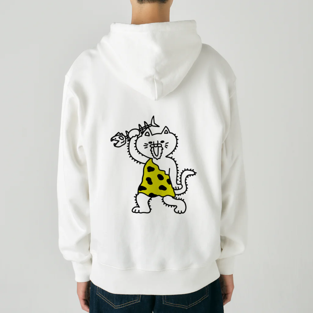 モリチエコのにゃんザピテクス　単体　原始猫 Heavyweight Zip Hoodie