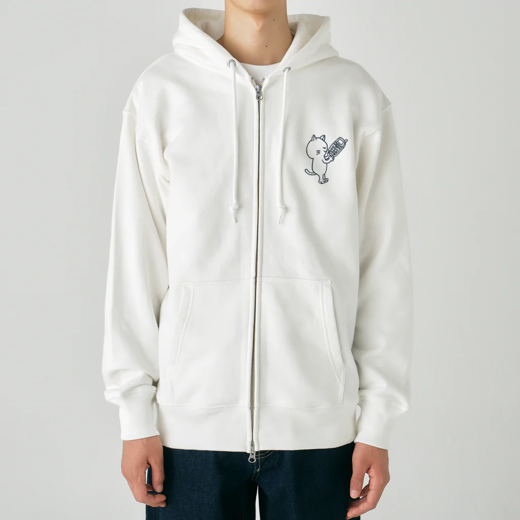 風野ひつじのガラケー猫 Heavyweight Zip Hoodie