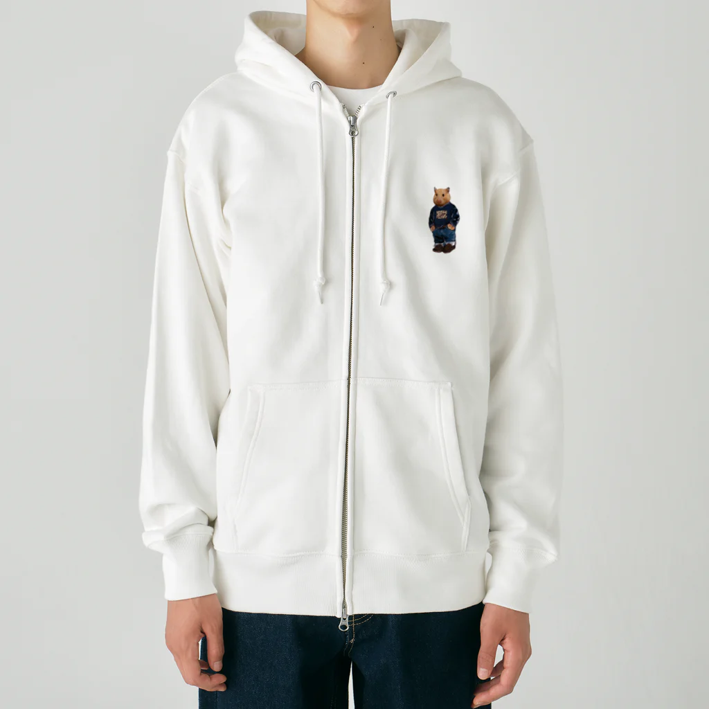 ことぷん の こぜにかせぎのはとふろーれん前面 Heavyweight Zip Hoodie