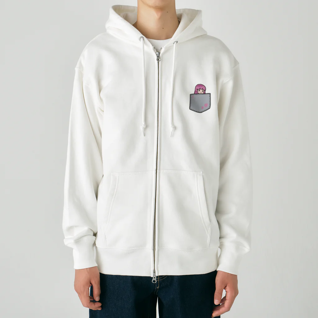 うっかおりんのすん顔女子(おかっぱ) Heavyweight Zip Hoodie