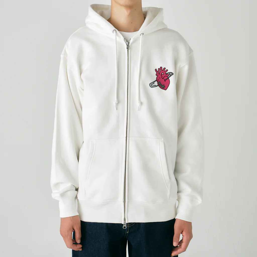 CARPE DIEMの安全ピンハート Heavyweight Zip Hoodie