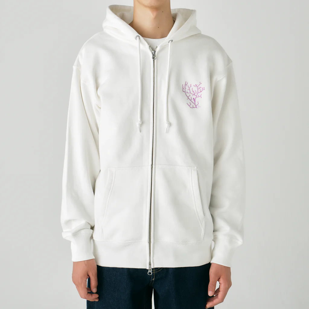 栗坊屋のピンクのピグミーシーホース Heavyweight Zip Hoodie