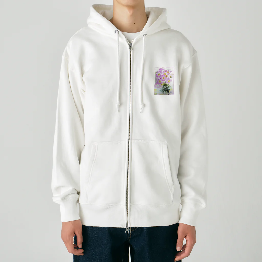 SUZURI.KEY-CHANの昼咲き月見草BF0902 Heavyweight Zip Hoodie