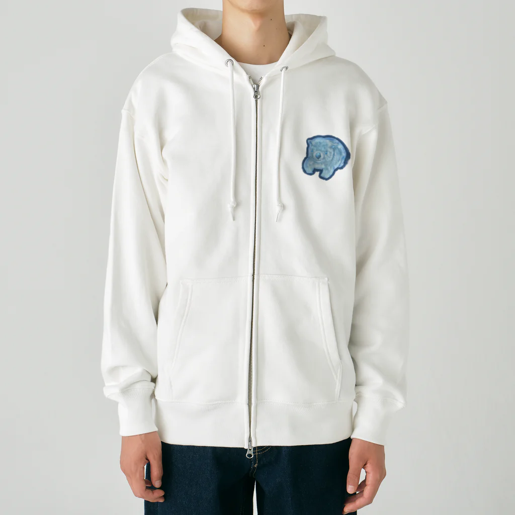 nagoshu754のカラフル　ウォンバット　青 Heavyweight Zip Hoodie