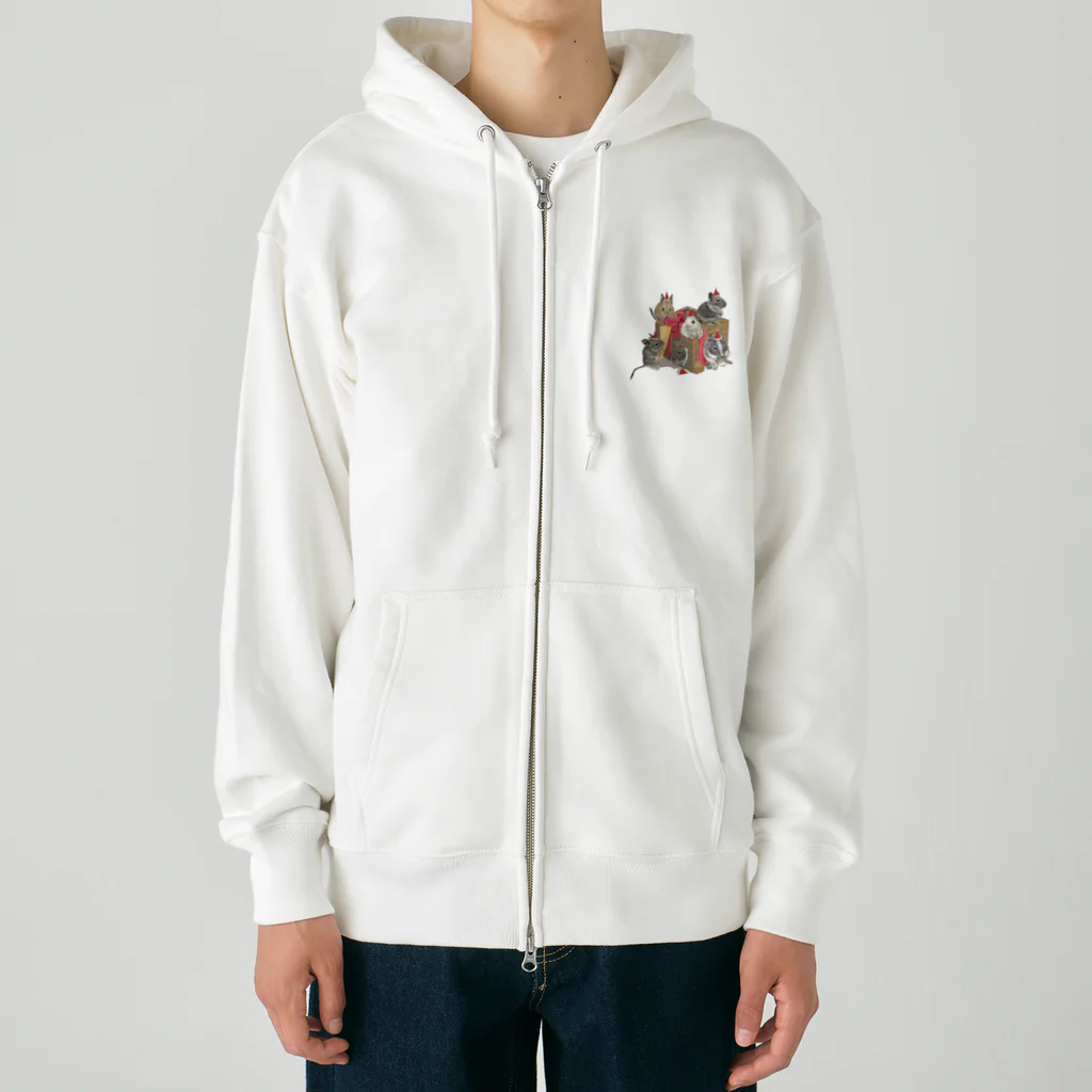 a.m　factoryのクリスマスデグー Heavyweight Zip Hoodie