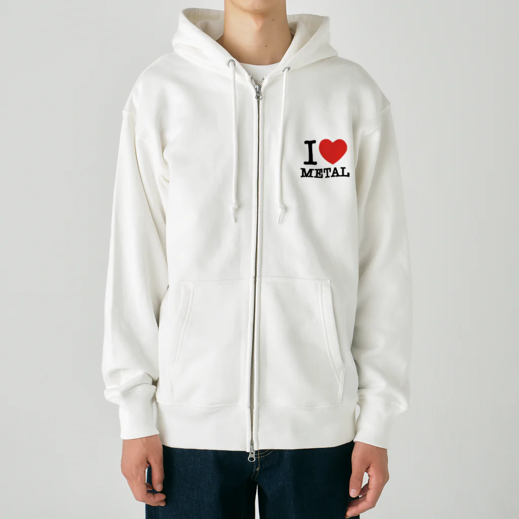 HachijuhachiのI LOVE METAL Heavyweight Zip Hoodie