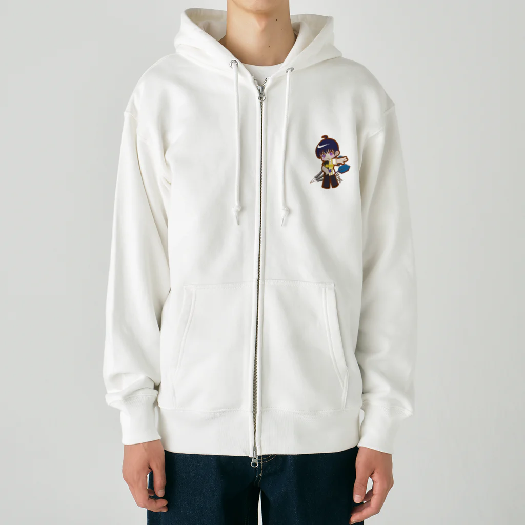 はりねずこのイラストのダーツ男子海斗くん Heavyweight Zip Hoodie