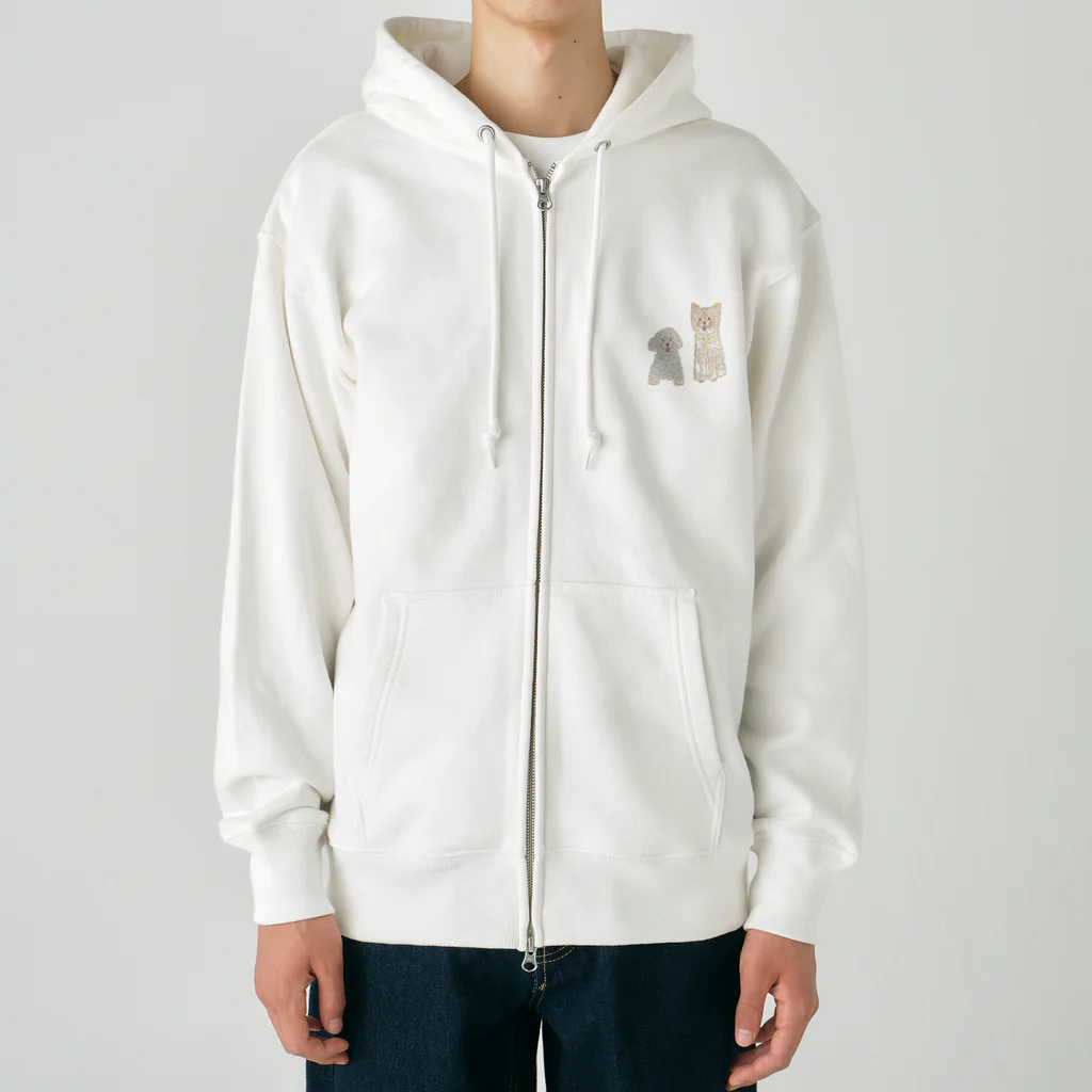 イラストわんこのなかよしシリーズ Heavyweight Zip Hoodie