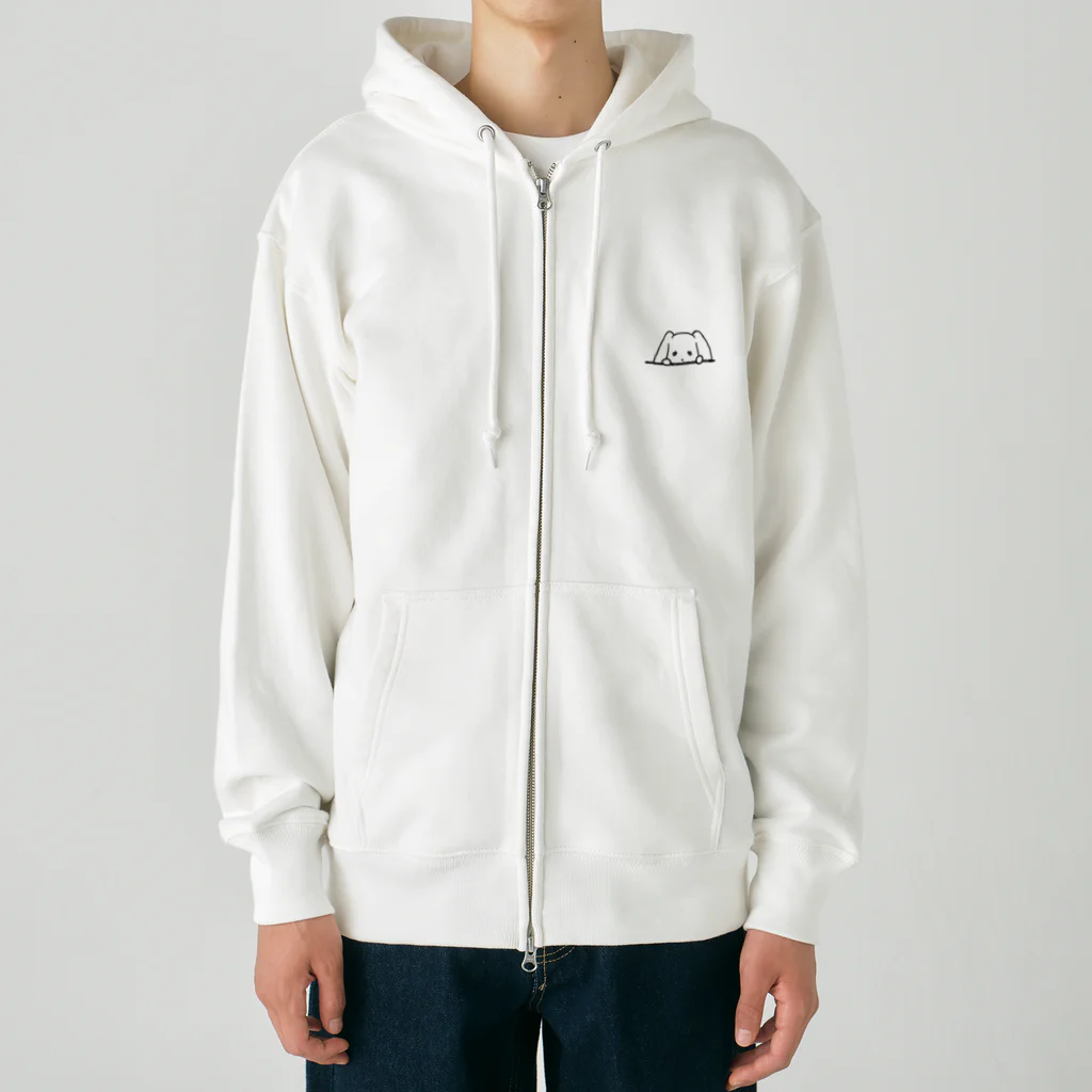 うきわさんのちらっとうさぎ Heavyweight Zip Hoodie