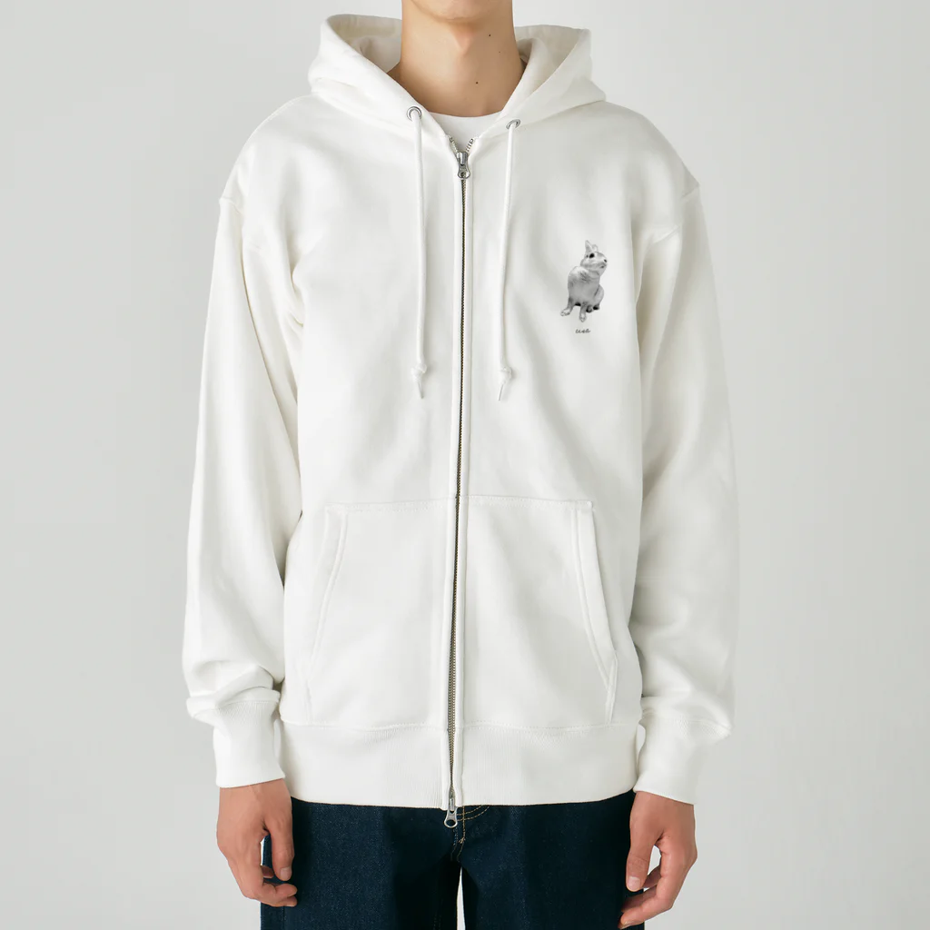 j8ie de vivre♪のうさぎ　ローアングル Heavyweight Zip Hoodie