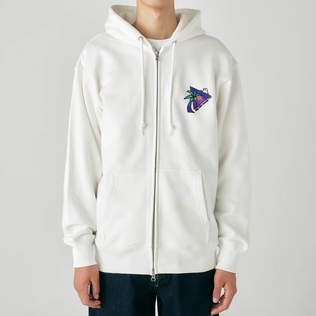 Sato Manakaのレトロウェイブなうさぎ Heavyweight Zip Hoodie