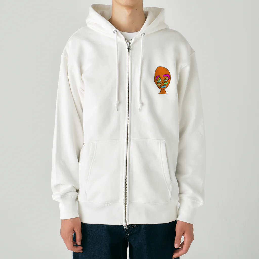 律(りつ)のらくがき王国　背景：白 Heavyweight Zip Hoodie