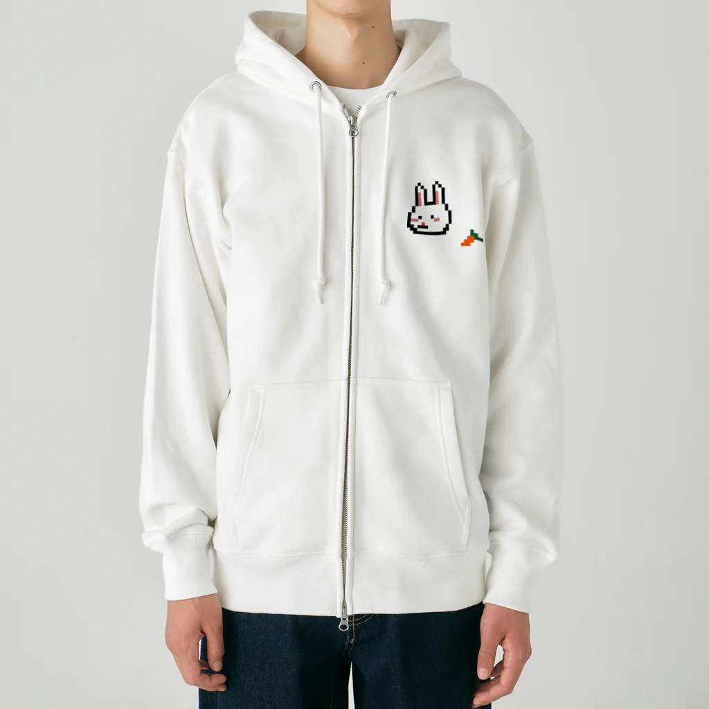 SNOW_DROPのうさぎ年のうさぎはニンジン食べる Heavyweight Zip Hoodie