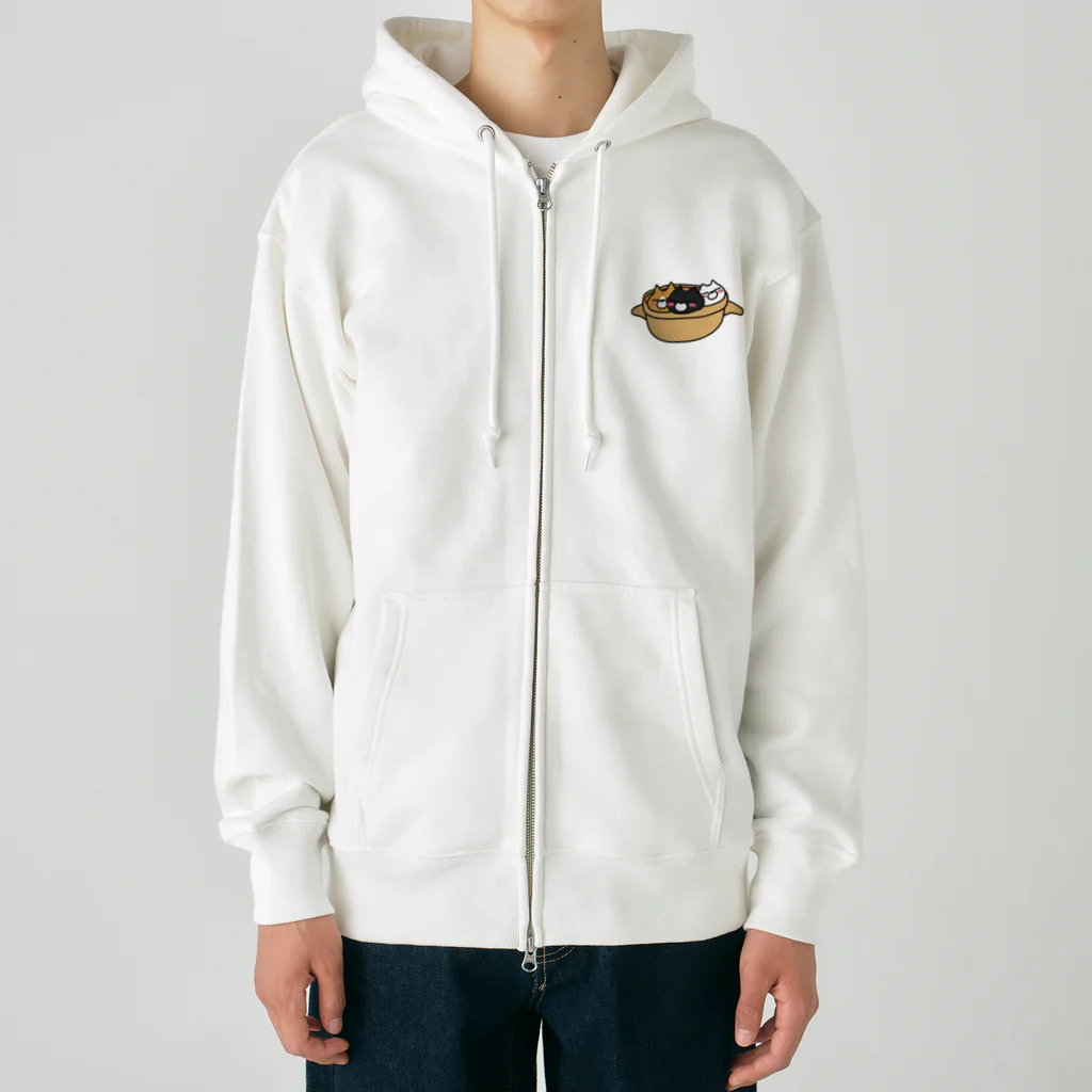 BADCAT GOODS SHOPの鍋ねこトリオ Heavyweight Zip Hoodie