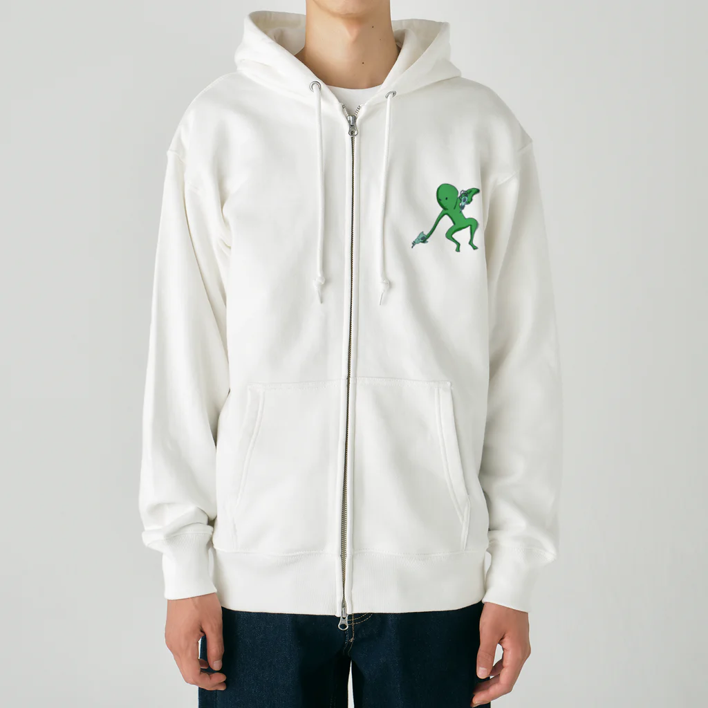 doteauの宇宙人くん：光線ピューピュー Heavyweight Zip Hoodie