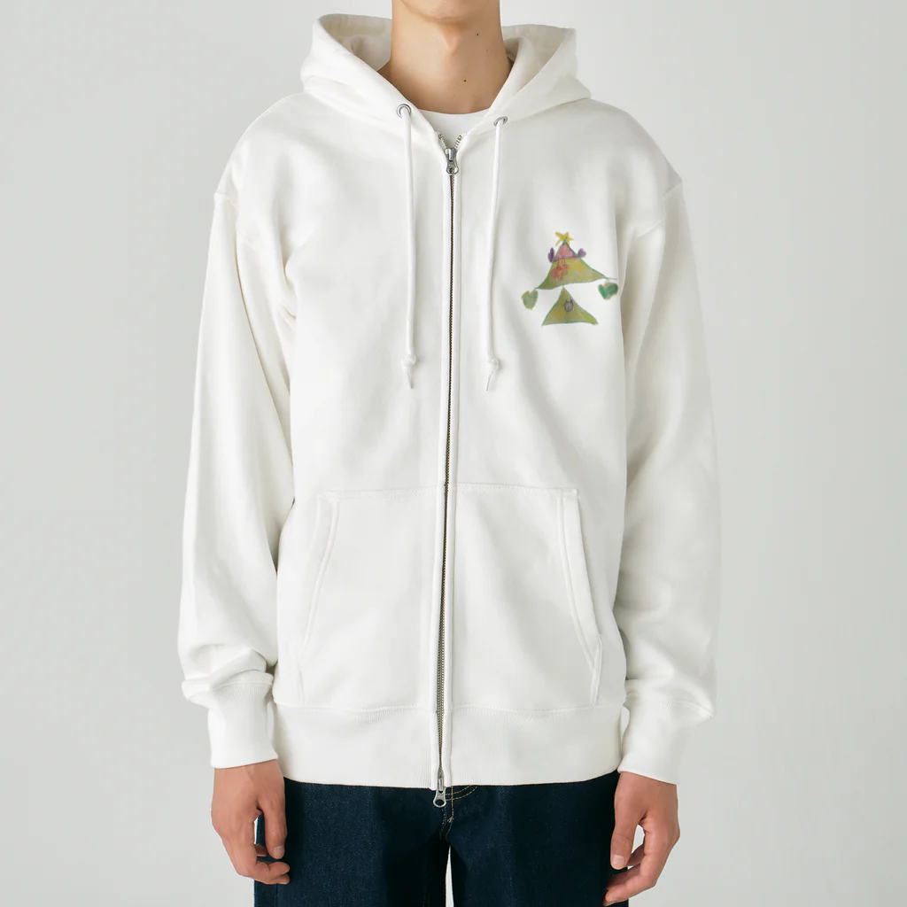 KidsArtの【子どもの絵】クリスマスツリー Heavyweight Zip Hoodie