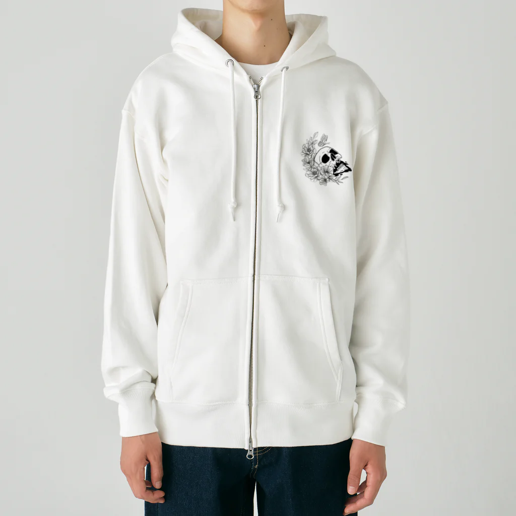 キッチンファラオのドクロフラワー Heavyweight Zip Hoodie