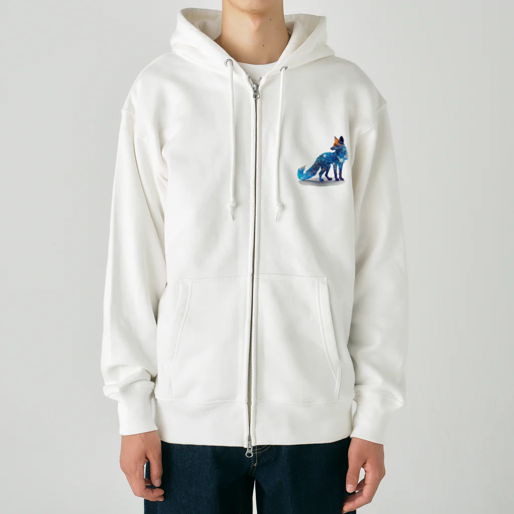 Cryptra_MidMadeのA Fox Made of Stars Heavyweight Zip Hoodie