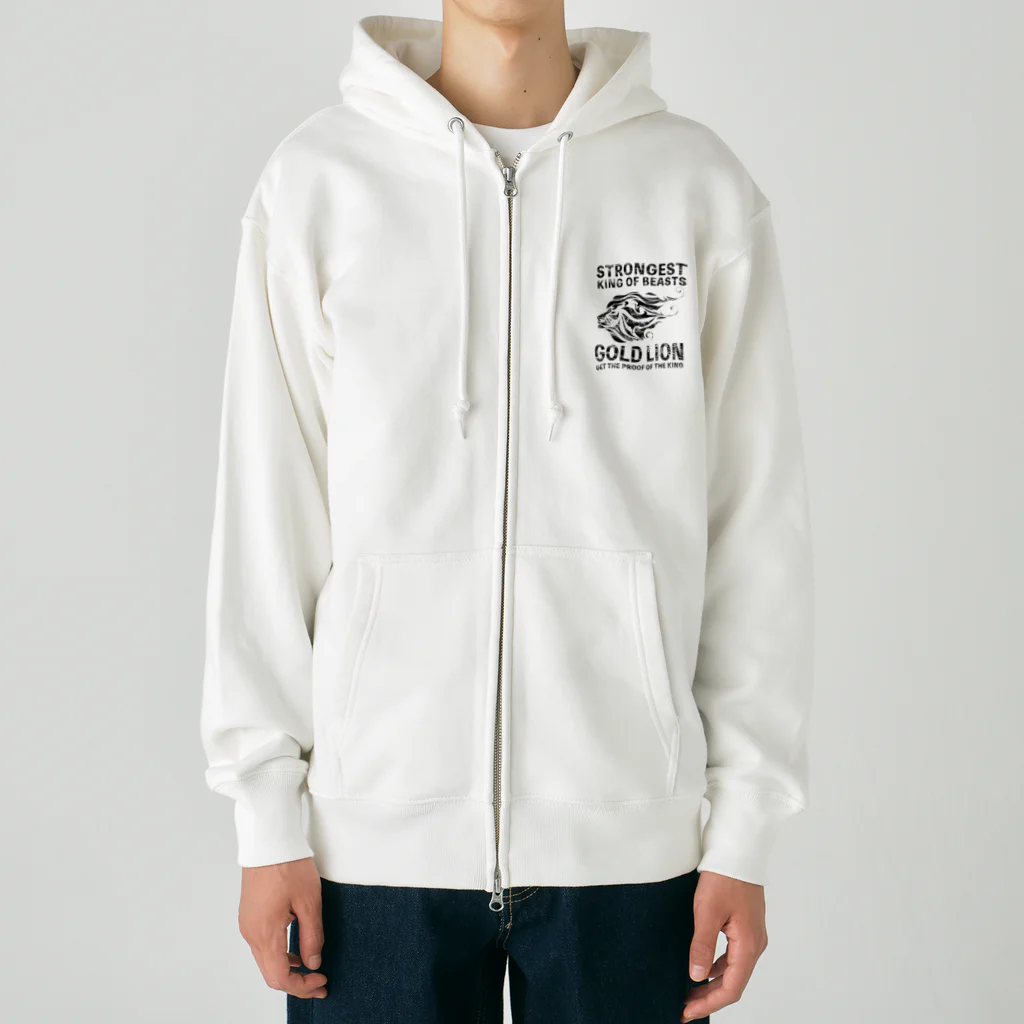 chicodeza by suzuriのゴールドライオンロゴ Heavyweight Zip Hoodie