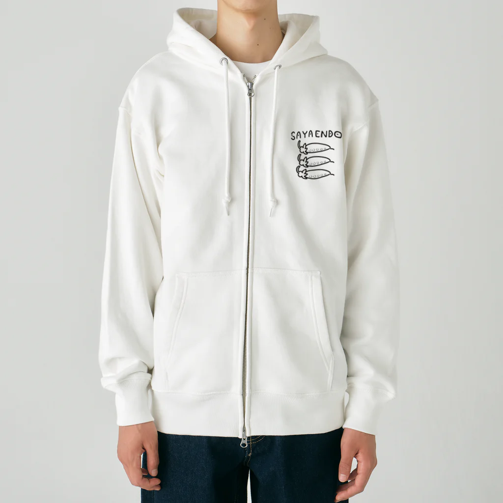 さやえんどう🫛のさやえんどう（ブラック） Heavyweight Zip Hoodie