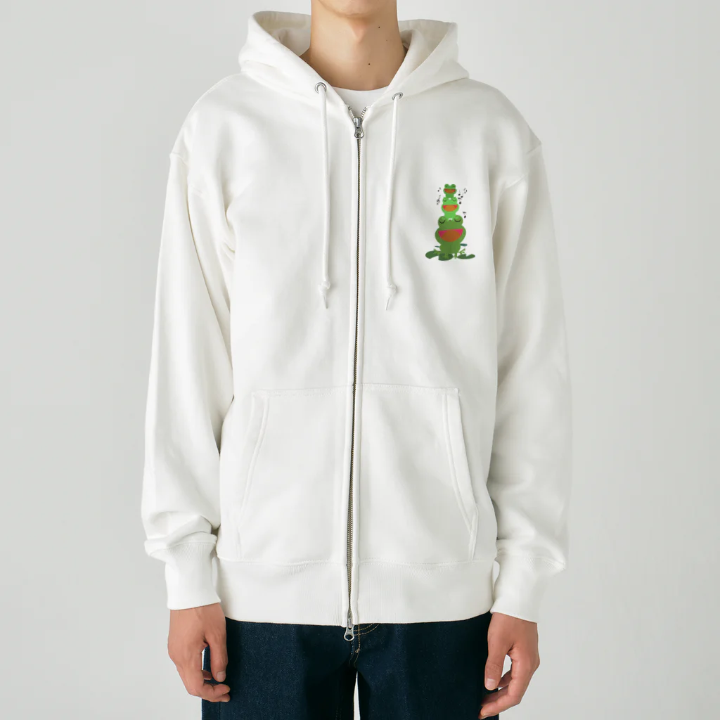 chicodeza by suzuriの雨の日のカエルタワー Heavyweight Zip Hoodie