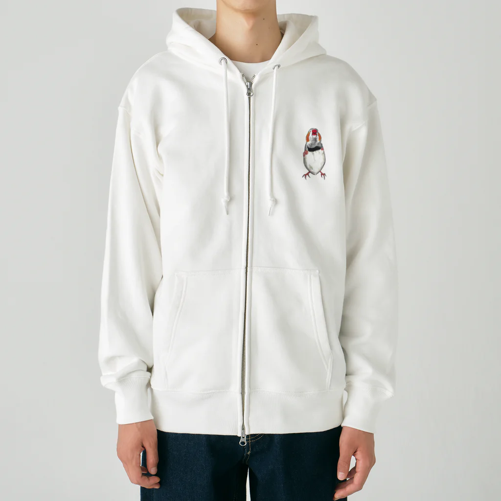 森図鑑の[森図鑑] 和風錦華鳥 Heavyweight Zip Hoodie