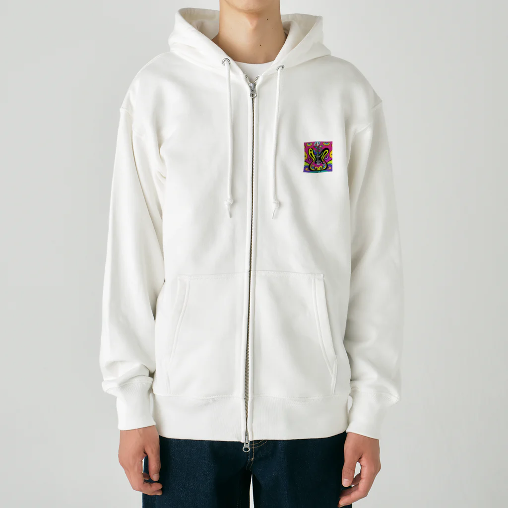 レインボーのカラフルギター Heavyweight Zip Hoodie