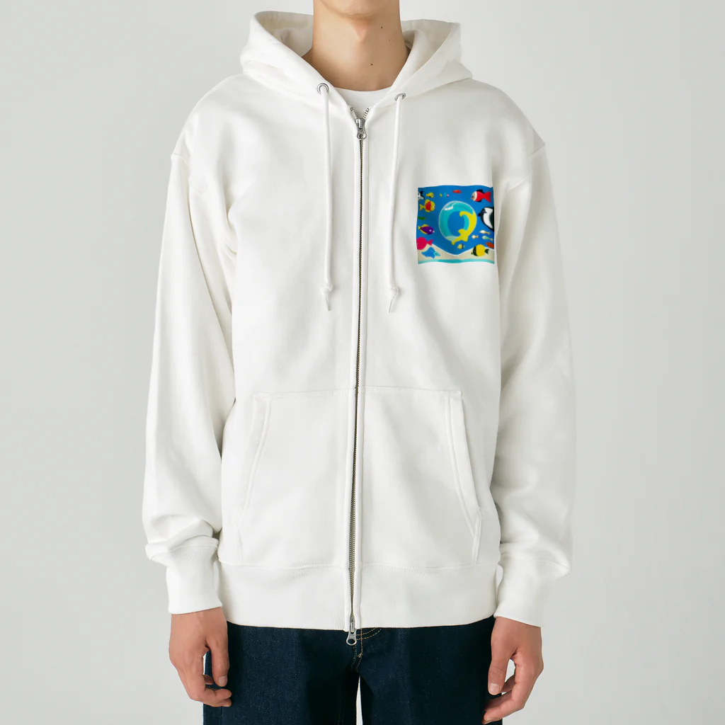 魚大好きマンの海の中 Heavyweight Zip Hoodie