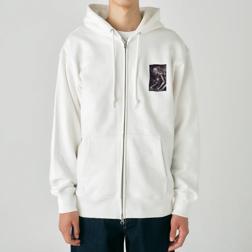 メカニカルシンセゾンビオンラインのメカニカルシンセゾンビガールのイラストのグッズ　#4 Heavyweight Zip Hoodie