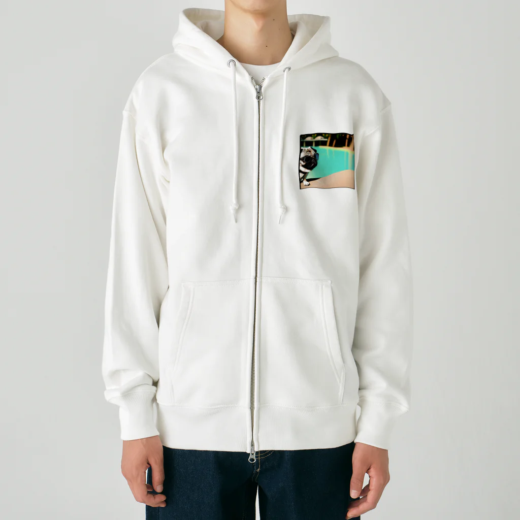 パグ男くんの休日のパグ男 Heavyweight Zip Hoodie