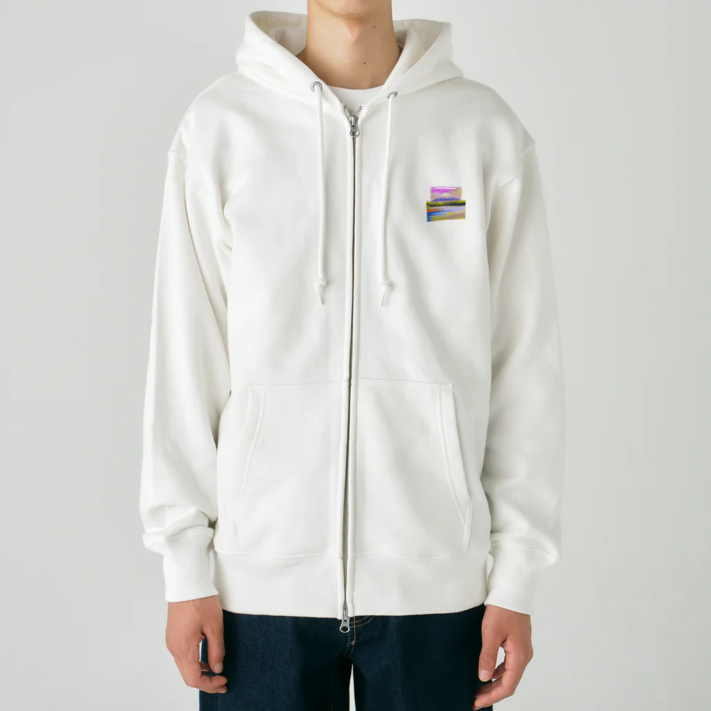 toukainogennの白銀の富士山と朝日と湖畔 Heavyweight Zip Hoodie