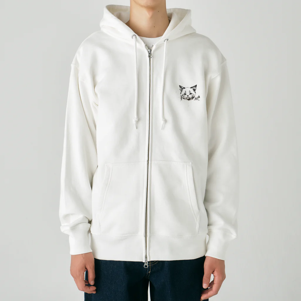 waffle2000のねこさん８ Heavyweight Zip Hoodie