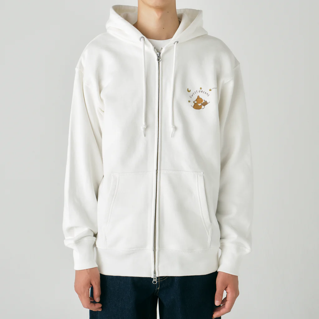 kiki25のおやすみコーギー(良い夢を　ナイトウェア) Heavyweight Zip Hoodie