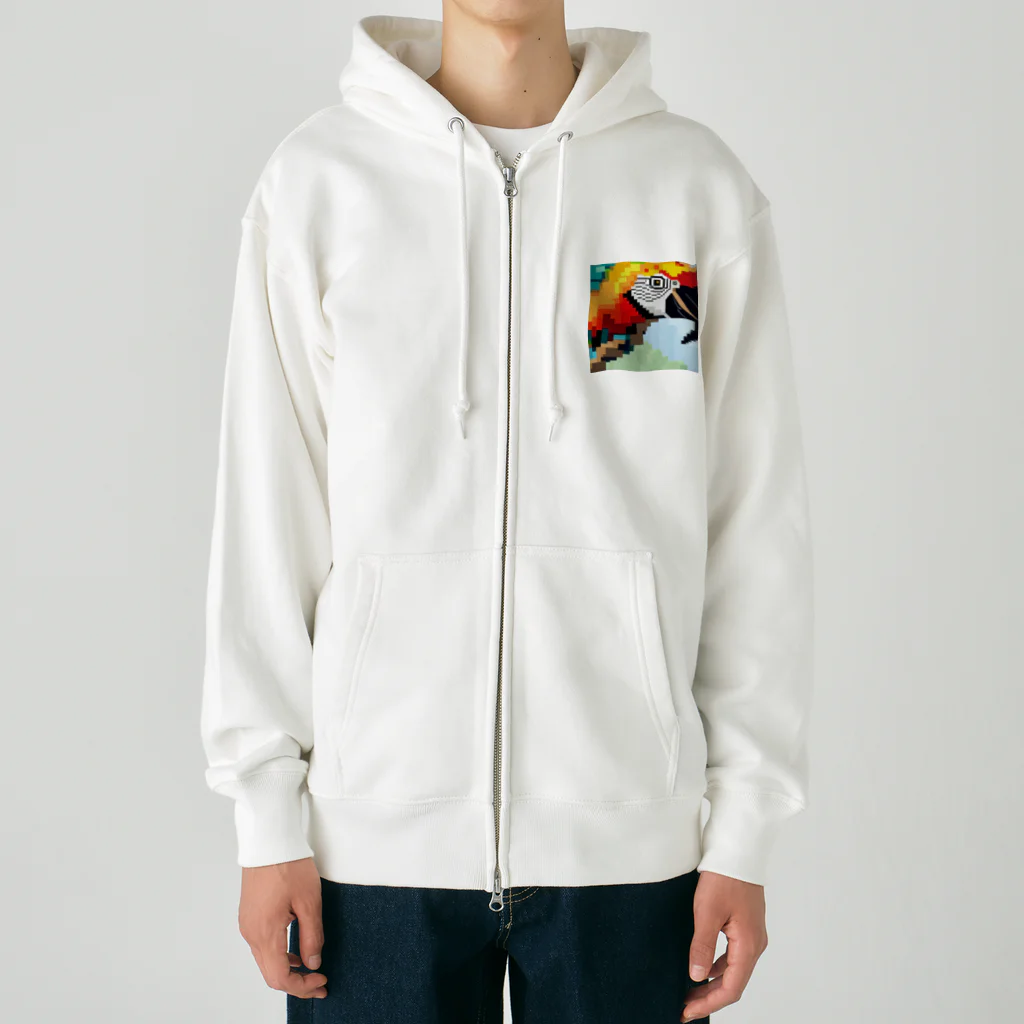 good★holidayのドット絵のオウム Heavyweight Zip Hoodie