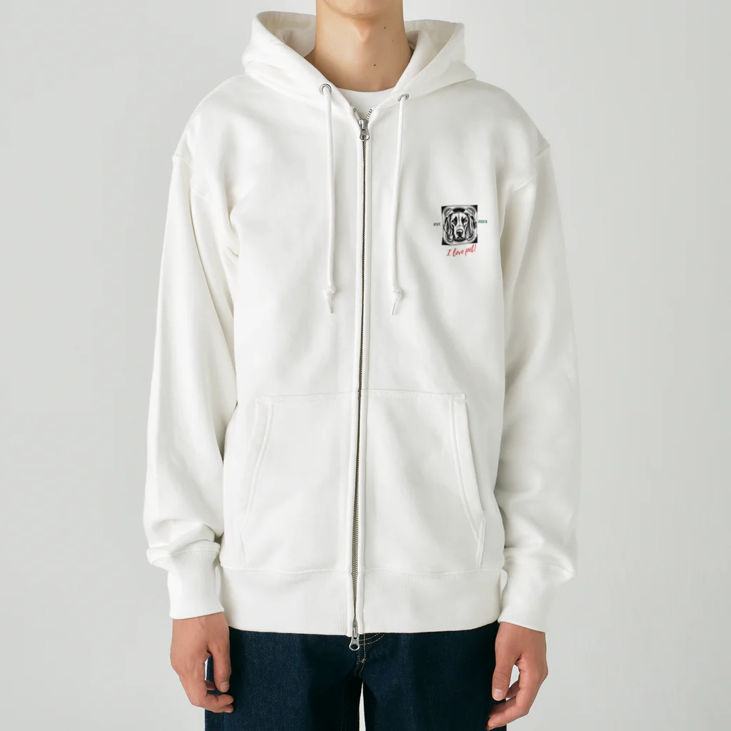 ワンダーワールド・ワンストップのDog ペット好き Heavyweight Zip Hoodie