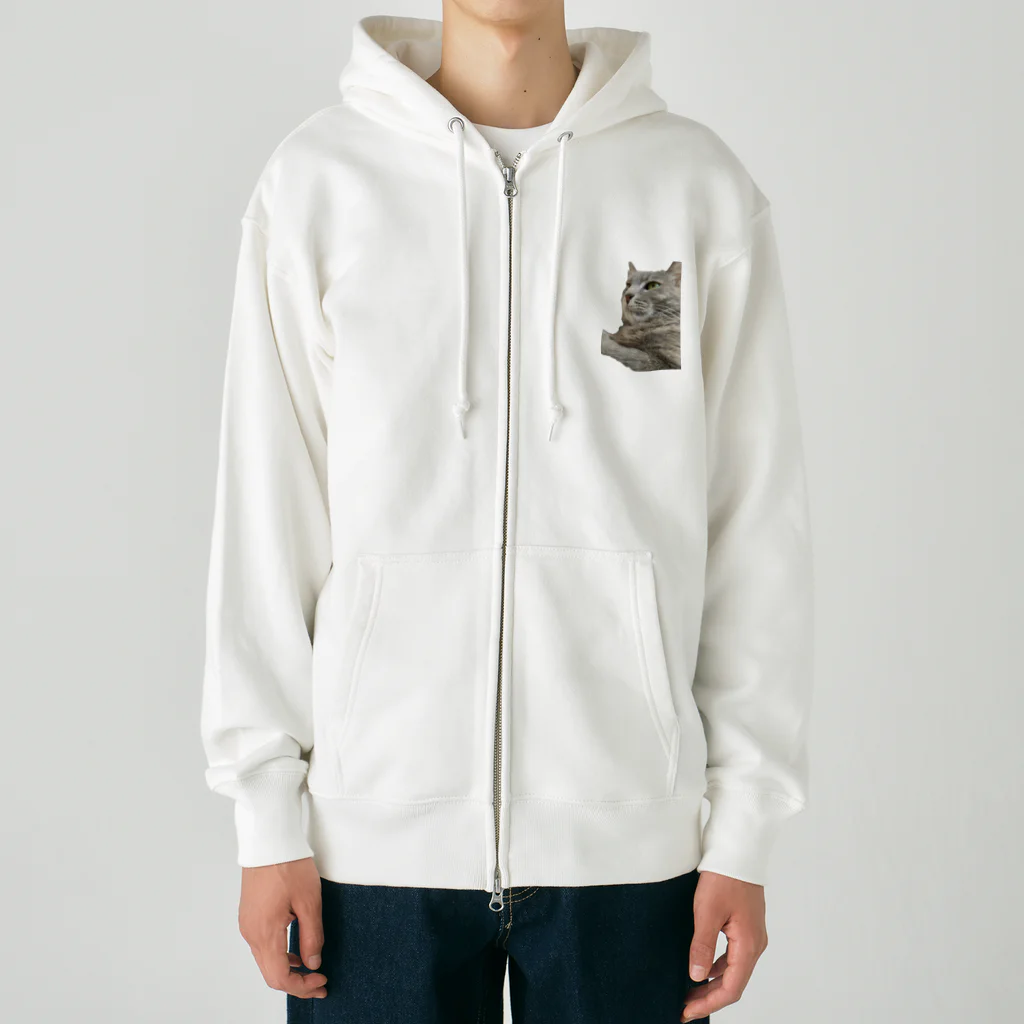 グレージュ猫ロッタン🐈‍⬛の緊張ロッタン Heavyweight Zip Hoodie