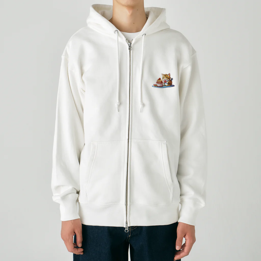 Auraのぱくぱくネコちゃん Heavyweight Zip Hoodie