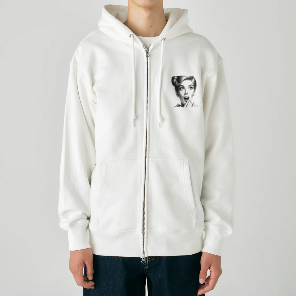 aoyama1964の驚く女性 Heavyweight Zip Hoodie