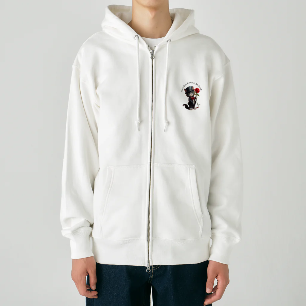 yasunekoの黒猫(ソックス) Heavyweight Zip Hoodie