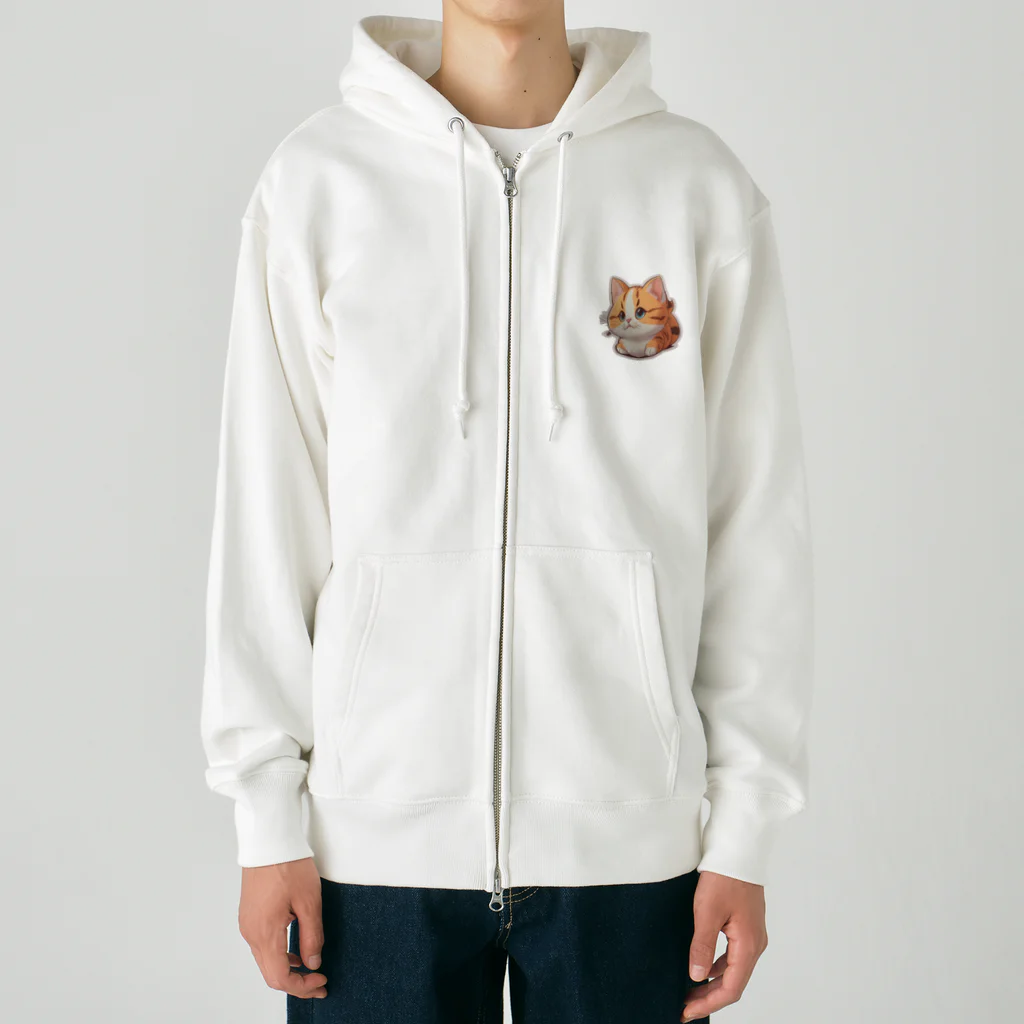 Auraのまん丸猫ちゃん Heavyweight Zip Hoodie