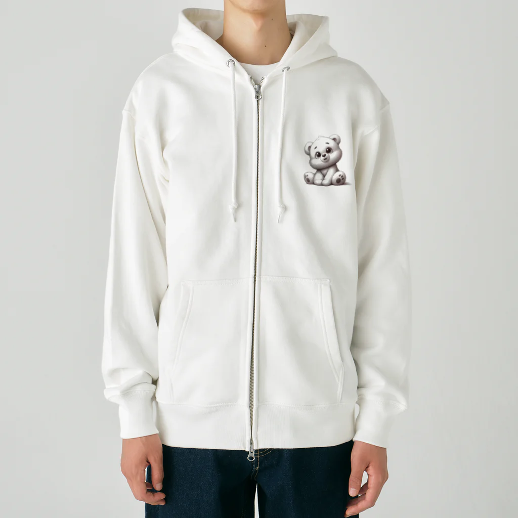 ぷにぷにのふわふわ熊さん Heavyweight Zip Hoodie